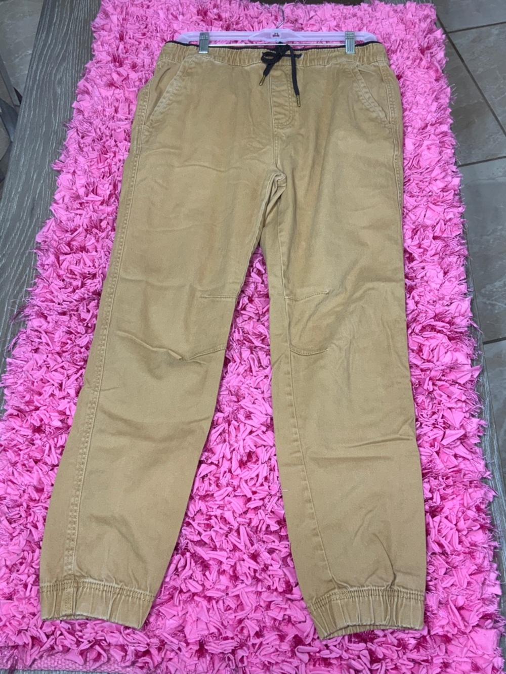 Plugg Tan Kids Jogger Pants with Black Drawstring